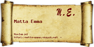 Matta Emma névjegykártya